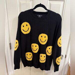 Dressed in LALA “Have Fun” oversized smiley sweater